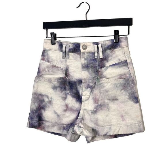 Isabel Marant  Denim Jean Shorts Women’s 34 Space Dyed Galaxy High Rise - Picture 2 of 8
